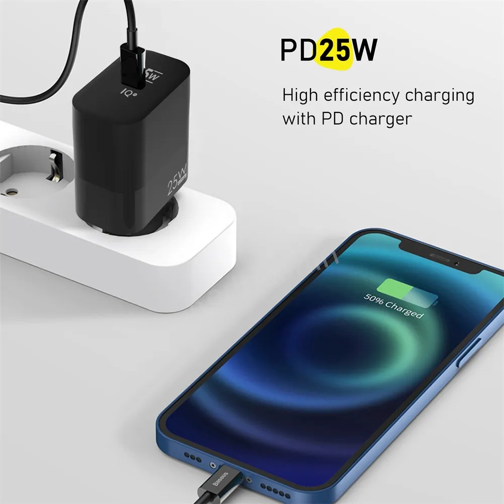 Snelle snelle telefoonladers 25W PD Type C EU US AC Home Travel USB C Wall Charger Power Adapters voor iPhone 12 13 14 15 X XS Max Samsung HTC Android Telefoon