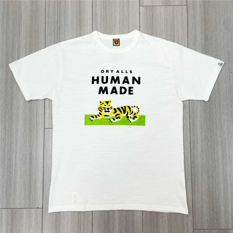Herren T-Shirts Gute Qualität 2022SS Human Made Fashion Shirts Männer 1/1 Tiger Cartoon Print Übergroßes T-shirt Frauen Vintage T-Shirts Herrenbekleidung