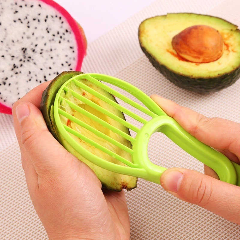 New 3 in 1 Avocado Slicer Shea Corer Butter Fruit Peeler Pulp Sepapator Plastic Knife Kitchen Tools Gadgets HKD230810