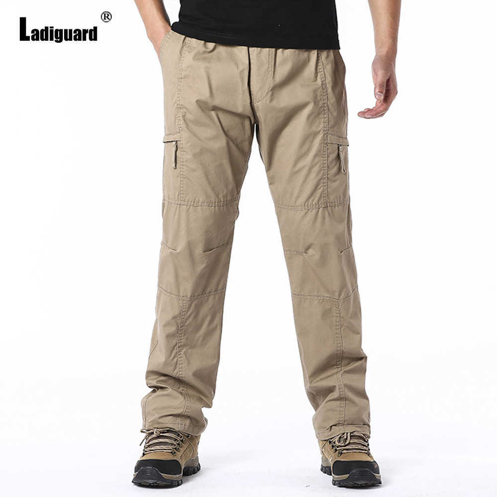 Ladiguard Plus Size Mens Cargo Hosen 2023 Neue Frühling Outdoor Casual Safari Hosen Elastische Taille Taschenhose Männlich gerade Pantlf20230824.