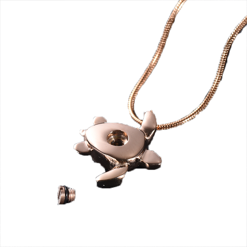 Z9949 Crémation en acier inoxydable Mignon Rose Gold Sea Turtle Crémation KeepSake Sending Ashes Urn Memorial Souvenir Collier Bijoux6805926