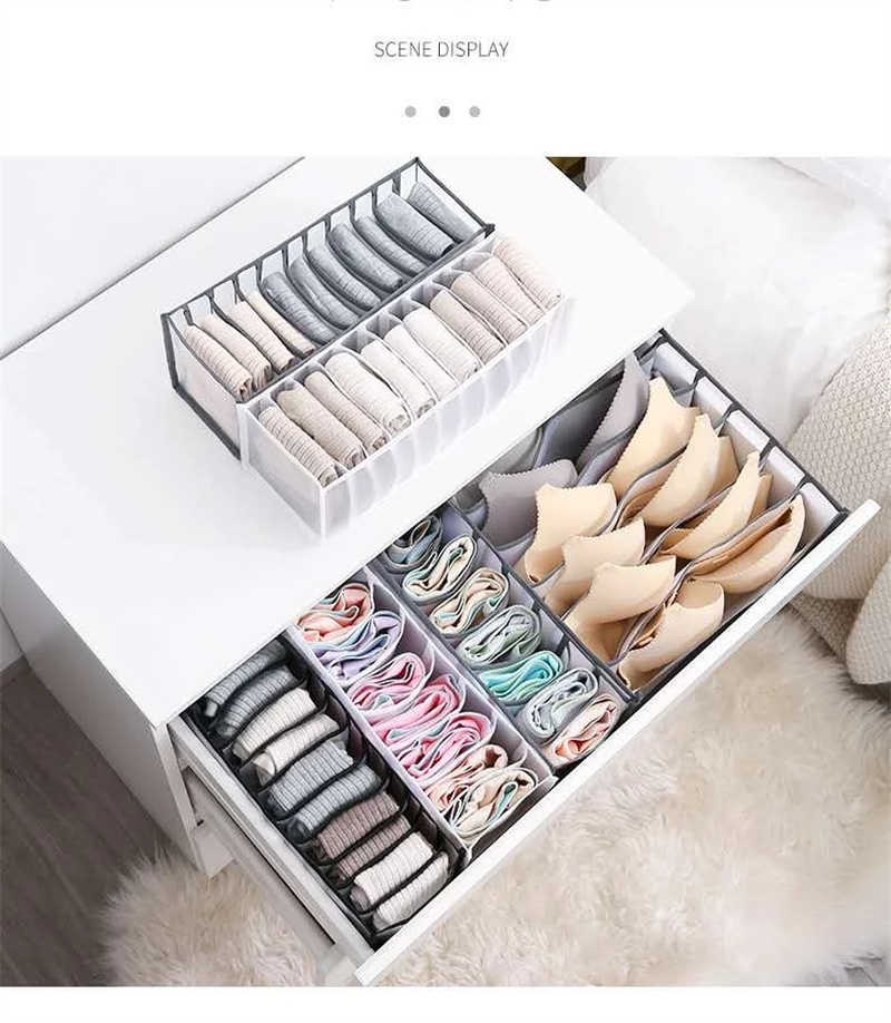 Sashable Mesh Sequation Box Closet Wheel Stapelhosenschublade Divider Jeans Abteilung Box Wäsche Home Organizer HKD230812