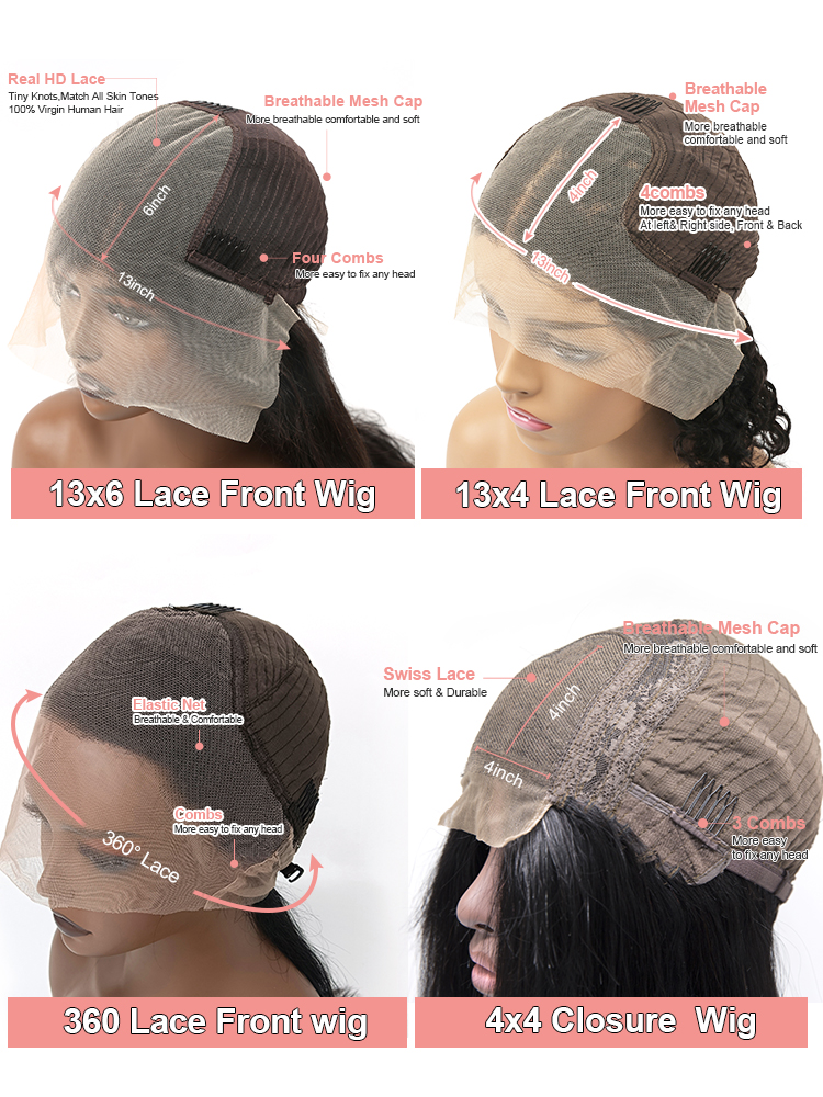 13x4 13x6 dentelle avant perruques de cheveux humains brésilien vague profonde 360 HD dentelle frontale bouclés cheveux humains perruques preplumées perruque pour les femmes 180%