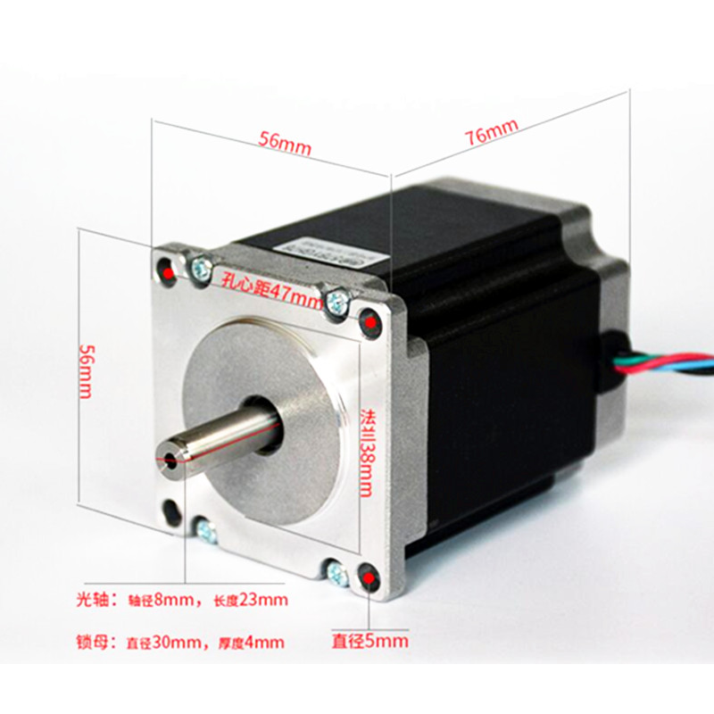 Venda quente 3 peças conjunto nema 23 motor de passo adequado para diy 3020/3040 cnc máquina quadro 3nm 3a 57x76 4 fios motor passo