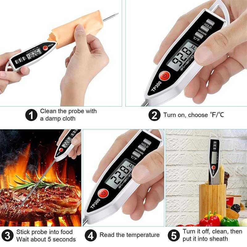 Digital Kitchen Thermometer Barbecue Water Oil Cooking Instant Read Meat Food Thermometer Kitchen Oven Thermometer Tool HKD230810