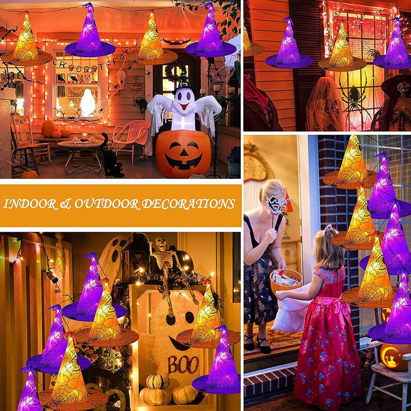 Des lumières de chapeau de sorcière à LED rougeoyantes transforment votre décor d'Halloween avec des ornements suspendus enchanteurs créant une ambiance séduisante HKD230823