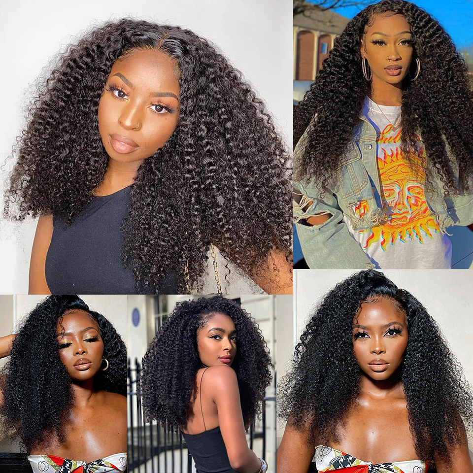 13x4 Lace Front Kinky Curly Wig Human Human Human Peruian Chela