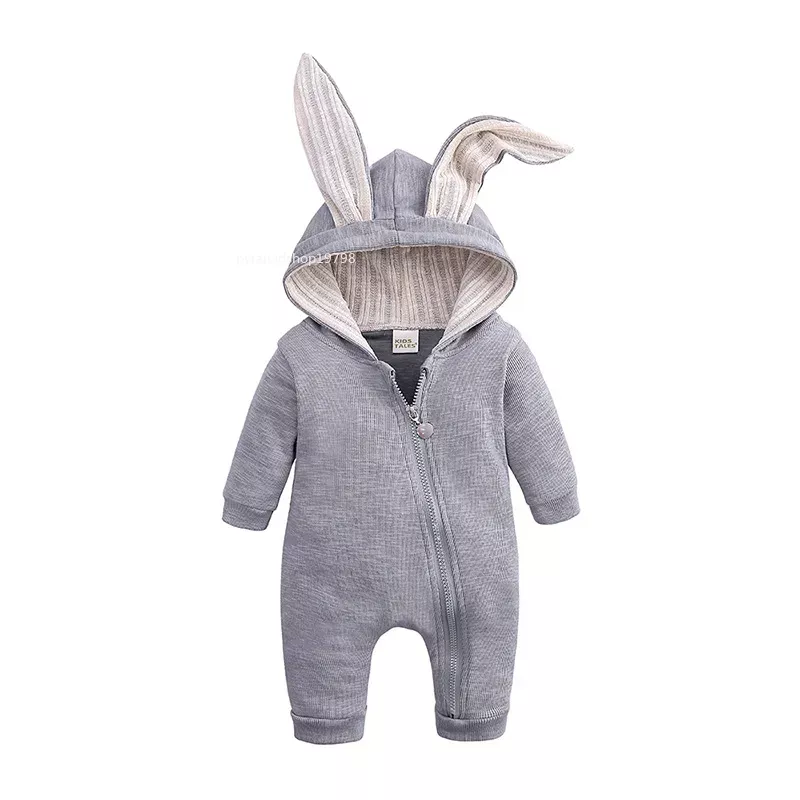 Wholesale Baby Romper Newborn Baby Girls Boys Cotton Knitted Long Sleeve Jumpsuit Rabbit Ear Baby Clothes