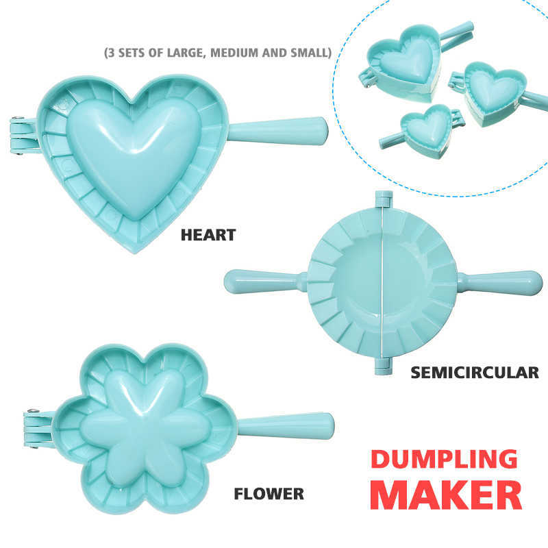 / Set Dumpling Moules DIY En Plastique Coeur Papillon Dumpling Maker Portable Cuisine Moule Clips Ravioli Dumpling Pâte Presse Moule HKD230810