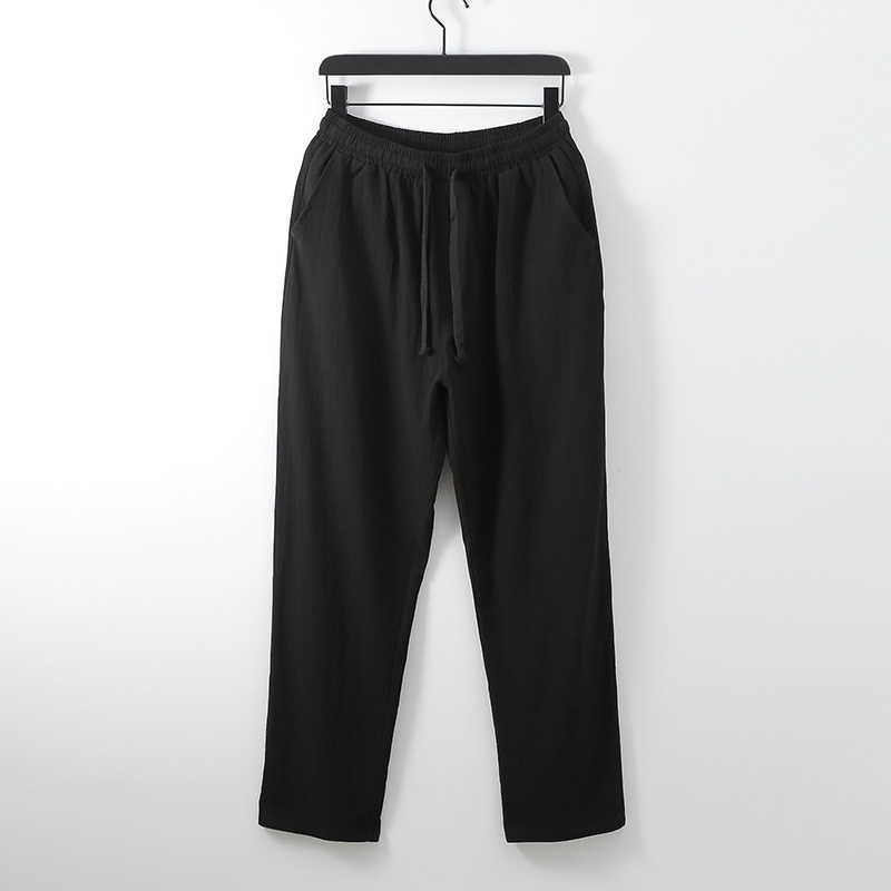 Calça de tamanho grande de verão algodão masculino alto l linho largo linho calça de tamanho grande ascendente masculino mais solto menlf20230824.