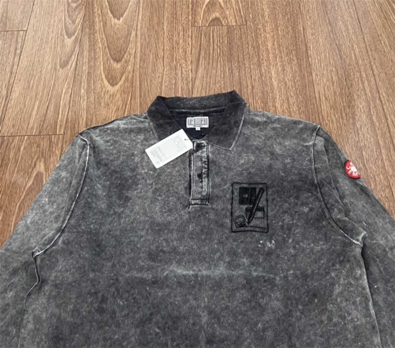 Men's T-Shirts Good Quality C.E CAVEMPT Washed Polo Men Shirt Vintage Batik Long Sleeves T Shirt Cav Empt Women Loose Shirts Mens Clothing