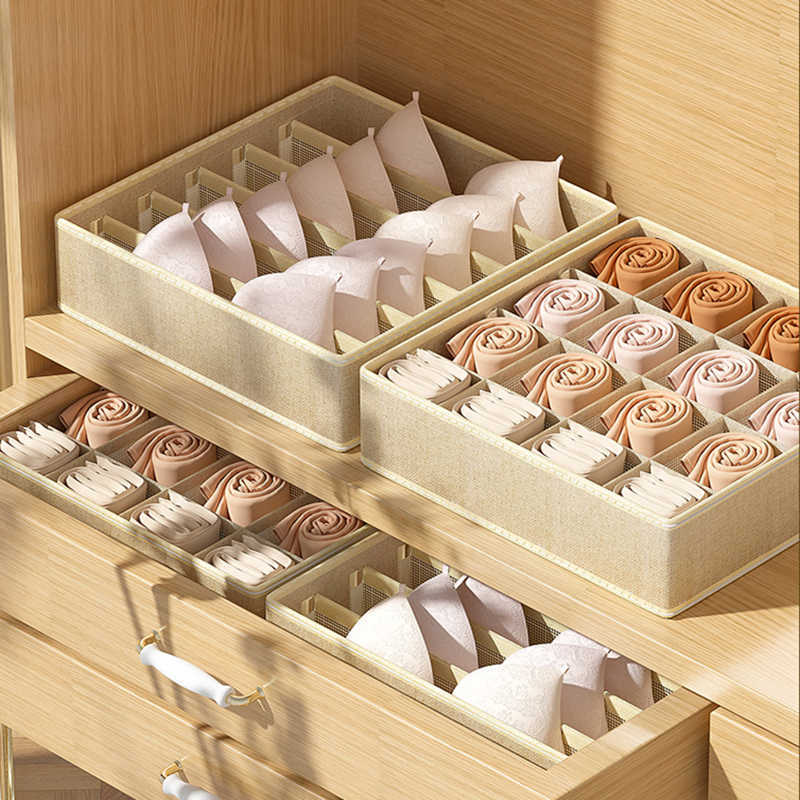 Sports Bra Underwear Organizer Panties Socks Storage Box Wardrobe Clothes Organizer Foldable Cabinet Drawers Separator Box HKD230812