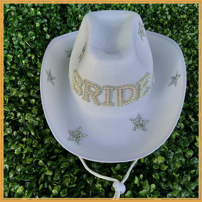 MARIÉE MRS Bachelor Party Western Cowboy Hat Fournitures de mariage Décorations Chapeau Faveurs Cadeau pour demoiselles d'honneur et garçons d'honneur HKD230823