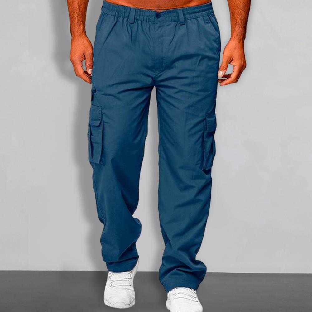 Pantalon Cargo pour hommes, pantalon de travail d'été, taille extensible, ample, multi-poches, pantalon décontracté, vêtements de sport en plein airLF20230824.