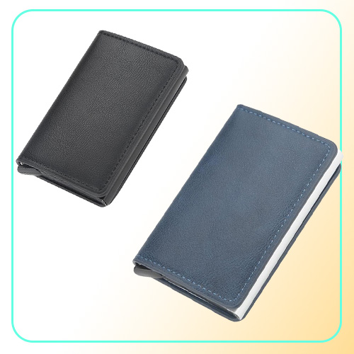 Wallets 2022 Aluminum Metal Credit Business Mini Card Wallet 2021 Man Women Smart Holder Rfid Drop5105423