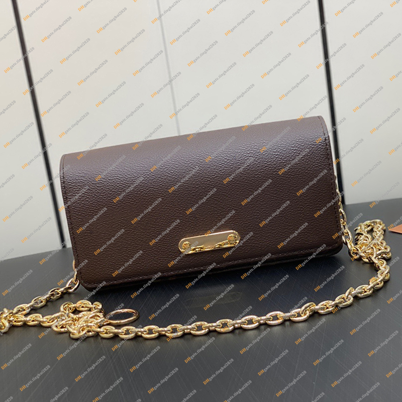 Bayan moda gündelik tasarım lüks cüzdan zincir çanta tote omuz çanta çanta çapraz para çantası üst ayna kalitesi m82509 kese çanta