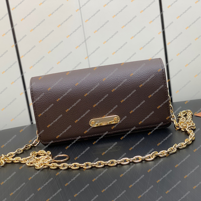 Damenmode, lässiges Design, Luxus-Geldbörse mit Kette, Lily-Tasche, Tragetasche, Umhängetasche, Handtasche, Umhängetasche, Geldbörse, TOP-Spiegelqualität, M82509, Beutel-Geldbörse