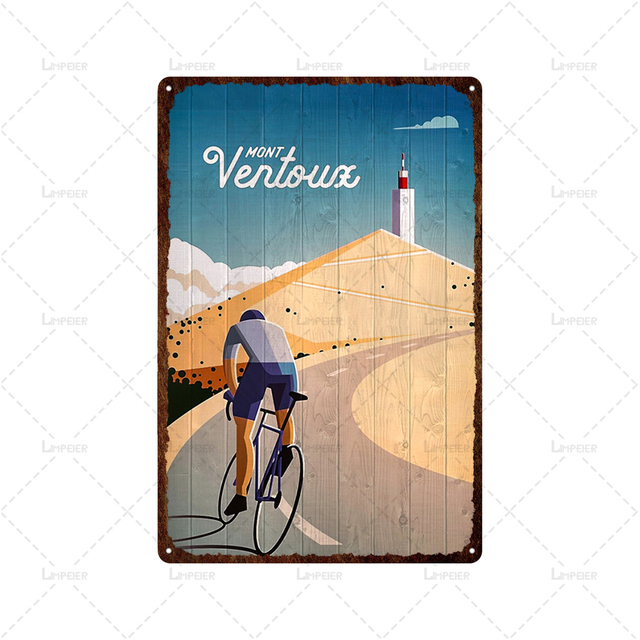 Plaque métallique de vélo rétro de dessin animé, plaque métallique de Tour de vélo, affiche en métal de course de Majorque, autocollants muraux de Bruxelles et de Paris, signe minable, décor de grotte d'homme de maison, 30x20cm w01