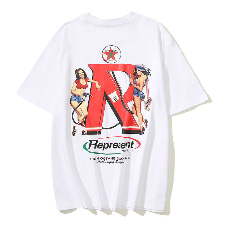 Designer Roupas de moda Luxury Mens Tees Tshirts SS23 Verão New Product Posto de gasolina Menina de manga curta America