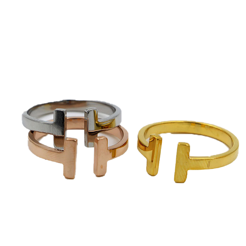 316L in acciaio inossidabile in acciaio inossidabile gioielli a doppio anello a doppio anello donna anelli amanti da uomo 18k GoldColor e Rose Jewelry Bijoux no hanno qualche LO5926098