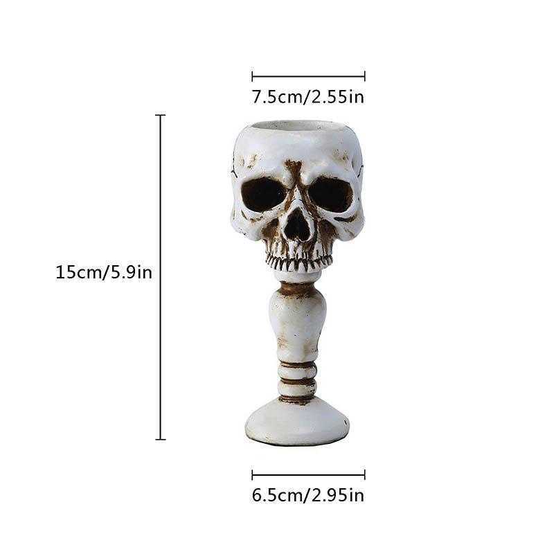 Skull Candle Holder Vintage Skeleton Candlestick Tea Light Cup for Home Party Decoration HKD230825