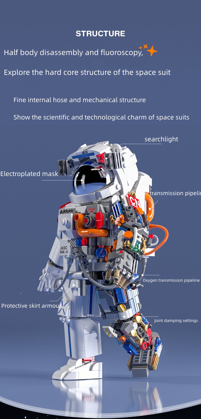 ブリックベアの宇宙飛行士表現レンガ造りのビルディングクリエイティブモデルキット高級フィギュア宇宙飛行士おもちゃのための宇宙飛行士セミパース