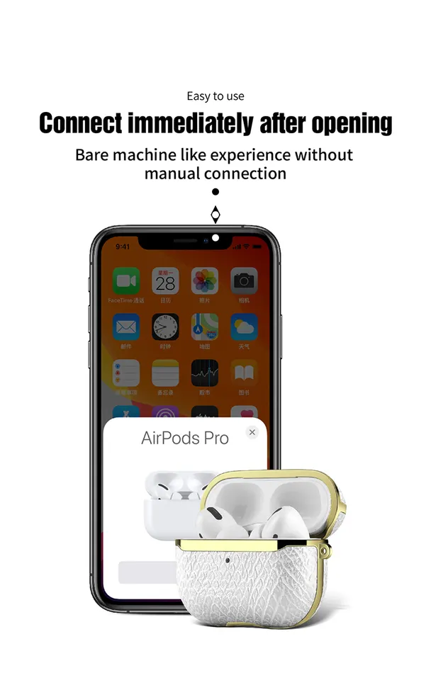 Custodia in pelle di serpente sexy Apple AirPods Pro Custodia in pelle auricolare wireless Bluet-ooth custodie scatola di ricarica AirPods3