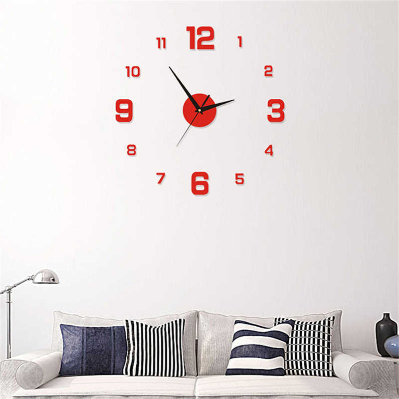 DIY Wall Clock 40cm/16'' Frameless Modern 3D Wall Clock Mirror Sticker Clock for Home Office Hotel Restaurant School Decoration HKD230825 HKD230825