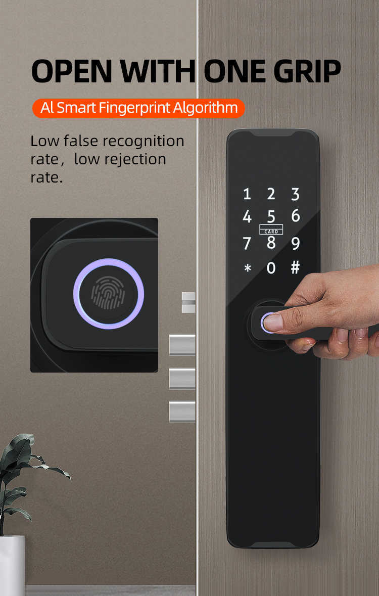 Serrure biométrique d'empreinte digitale serrure de porte intelligente Tuya App Wifi déverrouillage à distance serrure sans clé serrure de porte électronique HKD230824