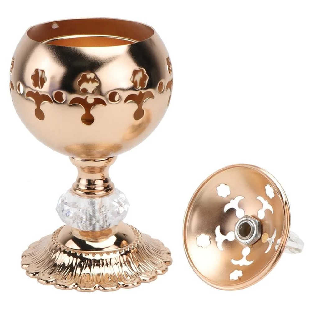 European Retro Candlestick Metal Antique Candle Holder Crystal Candle Holder Desktop Adornment Candlestick Censer Home Decor HKD230825