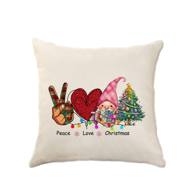 Fodere cuscini natalizi rosa Fodere cuscini in lino con fiocco di neve albero di Natale Fodera cuscino da 18 x 18 pollici Federa natalizia divano letto