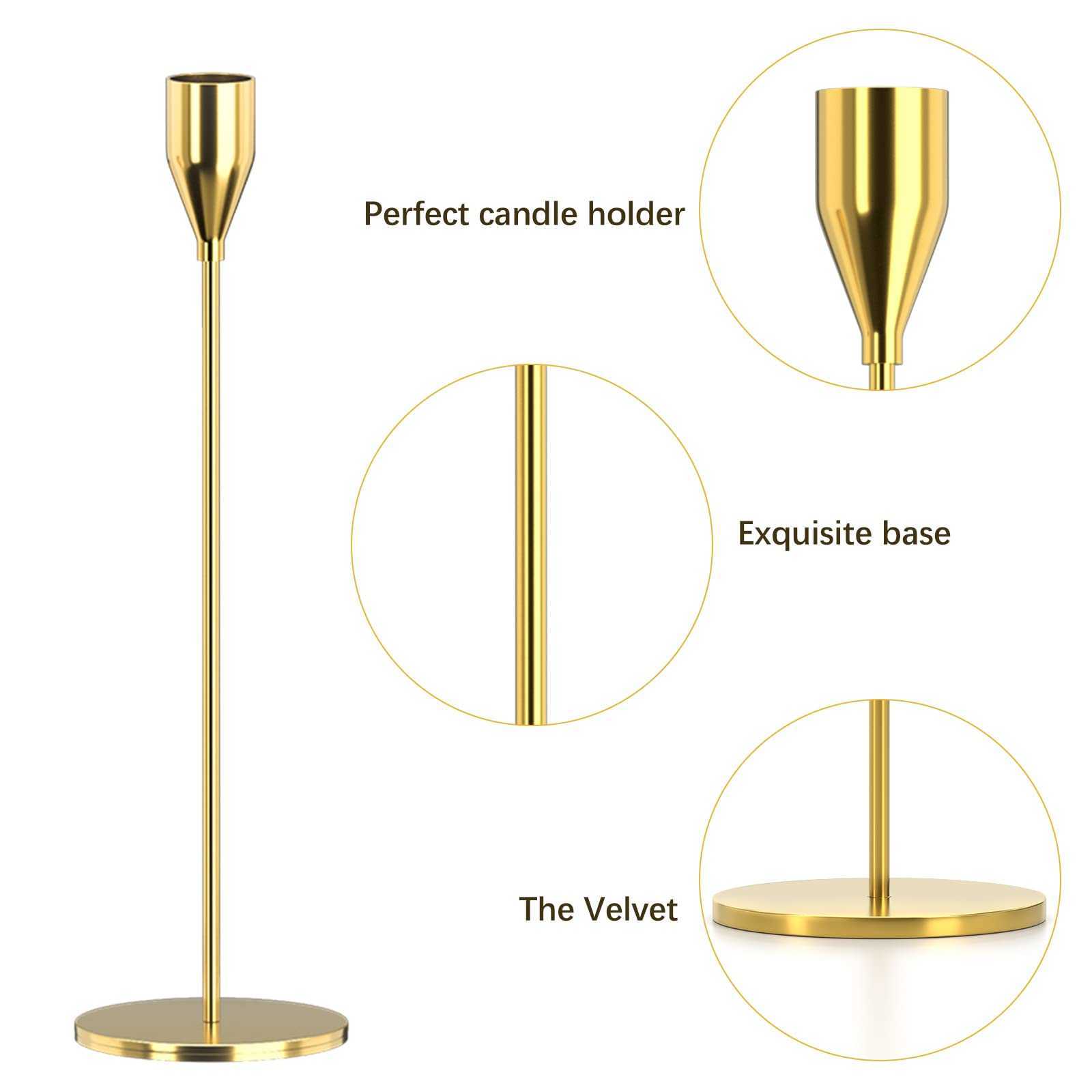 Chinese Style Metal Candle Holders Simple Golden Wedding Decoration Bar Party Living Room Decor Home Decor Candlestick HKD230825