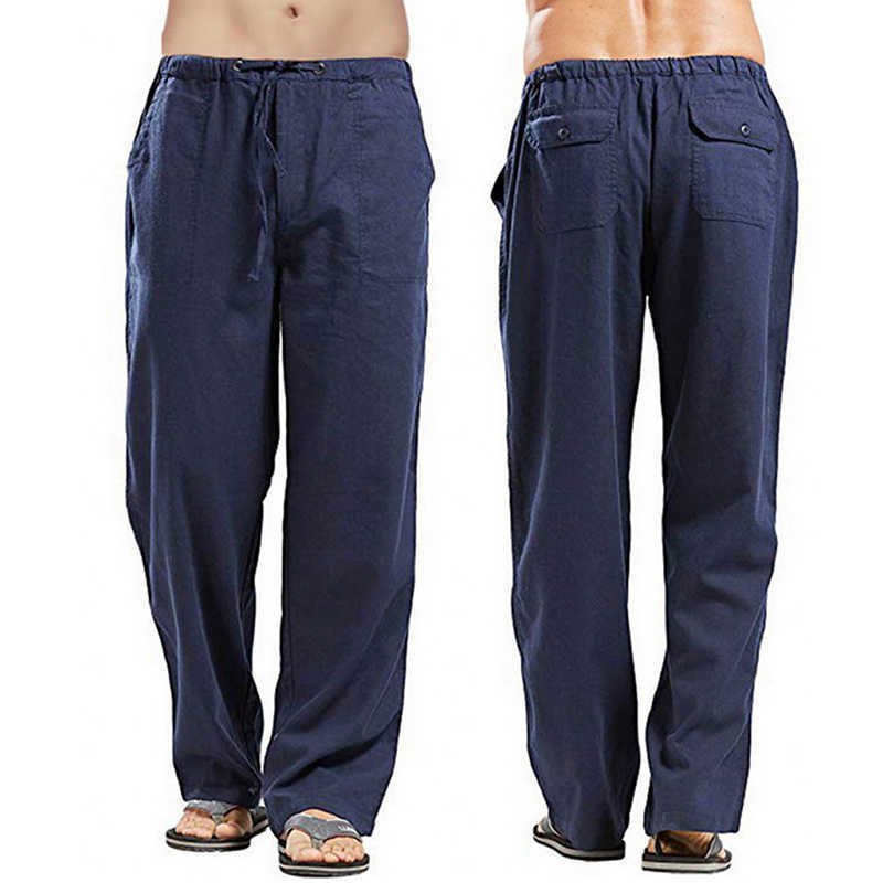 Moda Uomo Pantaloni larghi di lino Pantaloni coreani Oversize Sport Streetwear Pantaloni da yoga primaverili maschili Abbigliamento uomo casual Pantaloni sportiviLF20230824.