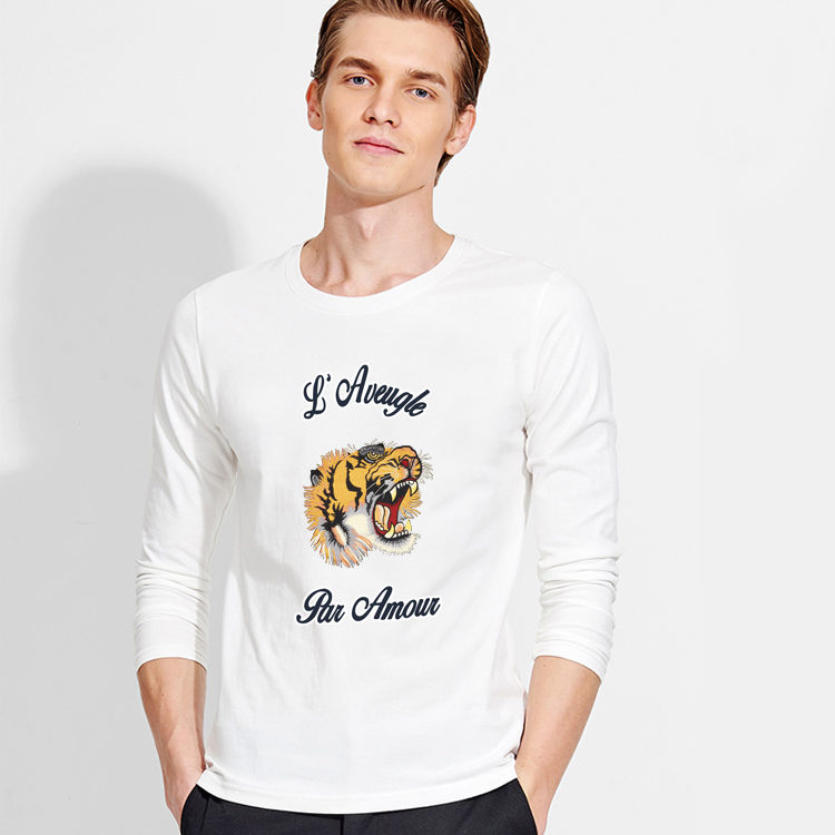 Men's Sweatshirts O-Neck Long sleeved Leopard Tiger Head Letter Casual Breathable comfortable Stretch Cotton Slim Fit Style Top Male Round Neck Size S-3XL GG265