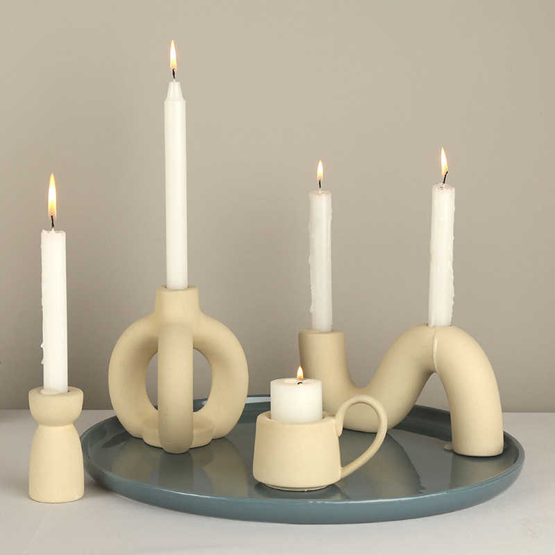 Candle Holder Ceramic Candlestick Wystrój domu aromaterapia świece ślubne stół do dekoracji świecznika ozdoby tabletopa hkd230825