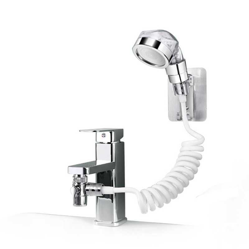 Salle de bain lavabo visage robinet d'eau pomme de douche externe Flexible cheveux lavage robinet rinçage Extension ensemble à main Extender HKD230825 HKD230825