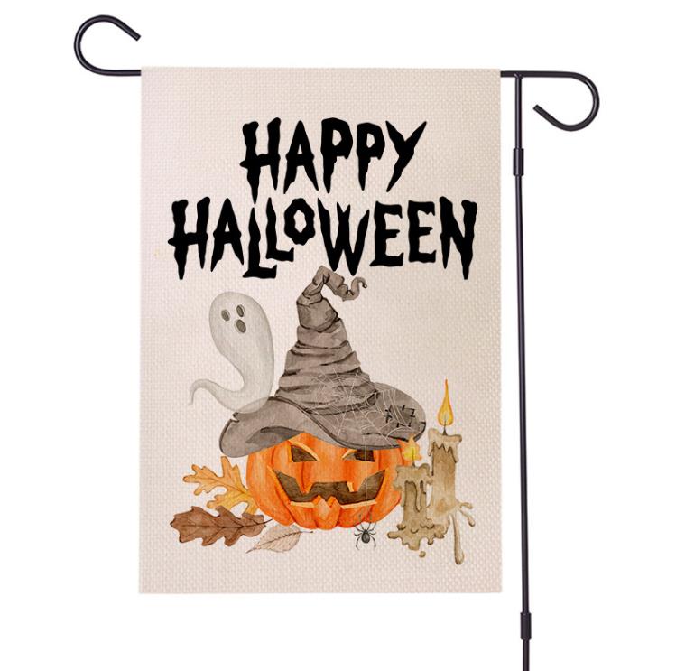 47*32 cm Halloween Flag Garden Printing Flagi dyniowe lniane baner terrorystyczny