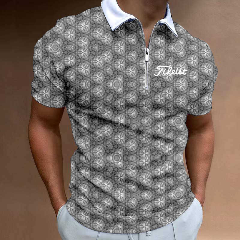 Summer Korea Golf Hot Men's New Polo Рубашки высококачественная дышащая рубашка поло с коротким рукавом с коротким рукавом.