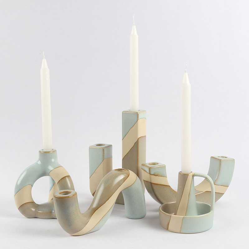 Candle Holder Ceramic Candlestick Wystrój domu aromaterapia świece ślubne stół do dekoracji świecznika ozdoby tabletopa hkd230825