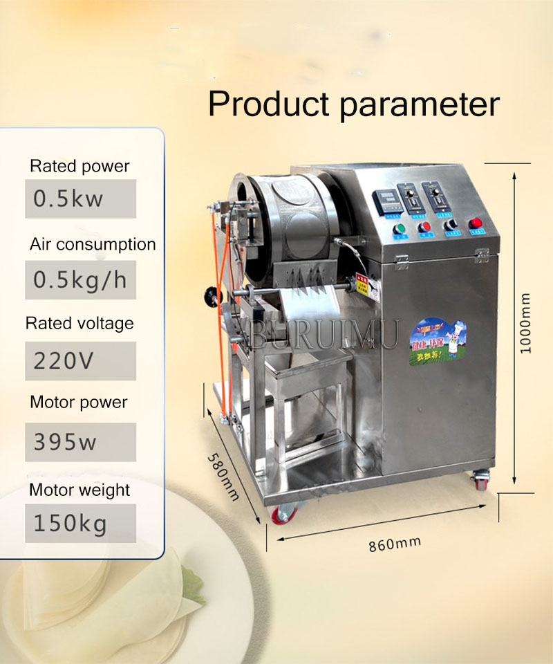 Rost anka tårta maskin automatisk vårrulle hudmaskin scones lotus blad tusen lager kaka silk docka hud crepe maskin