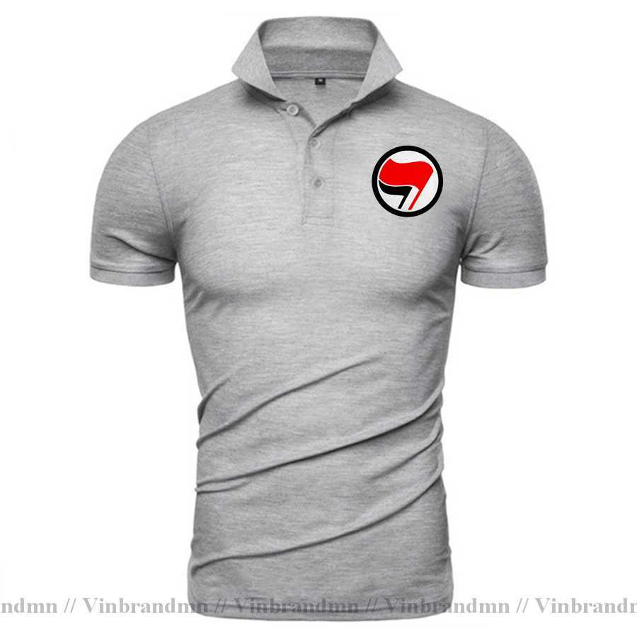 Antyfascistowskie anarchia anarchistyczne koszule polo flagi 3D symbol krótkiego rękawu koszula Polo Modna T-shirt T-shirt HKD230825