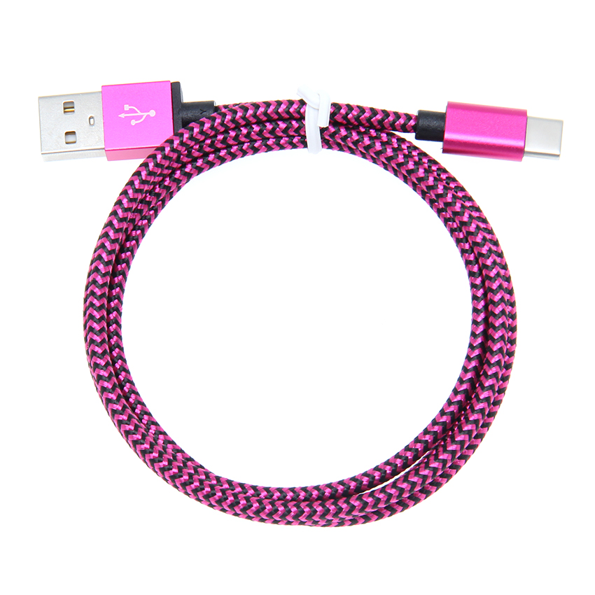 Câbles USB en tissu type câble de chargement de synchronisation de données C 1M 2M 3M ligne de données Micro V8