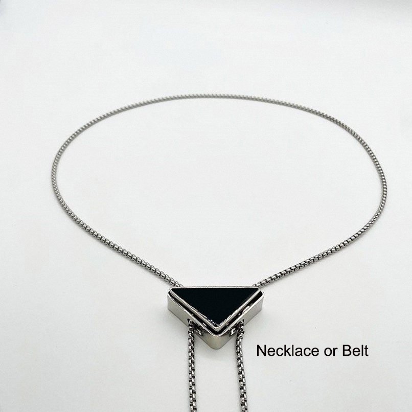 Перевернутый треугольник дизайнерское ювелирное ожерелье цепочка из сплава мужская женская черная подвеска ожерелье с буквой дизайнерские ожерелья мода 304W