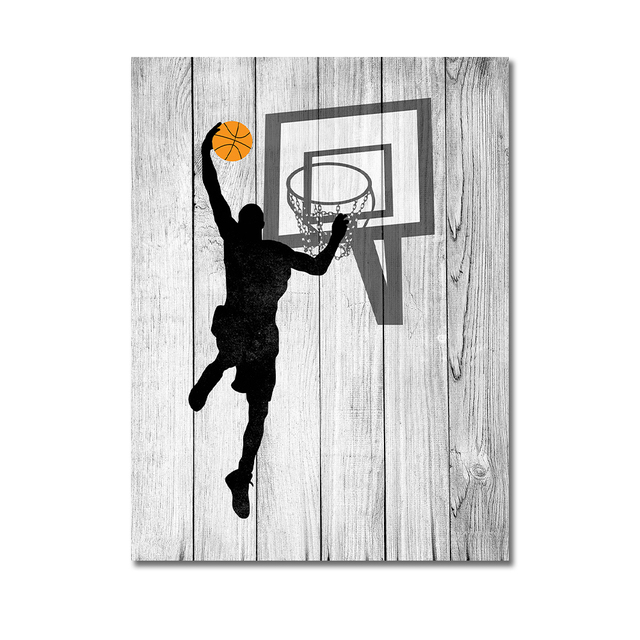 Abstract Basketball Player Canvas Painting Sports Dunk Poster Print Wall Art Pictures for Living Room Kids Bedroom Decor Gift For Friend No Frame Wo6