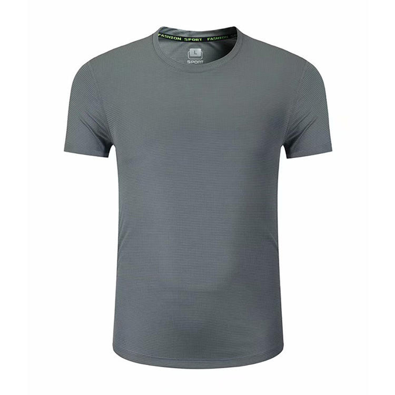 HY 1818 # Haut de gamme à carreaux séchage rapide été nouveaux hommes respirant simple couleur unie chemise de base T-shirt à manches courtes mince cool haut