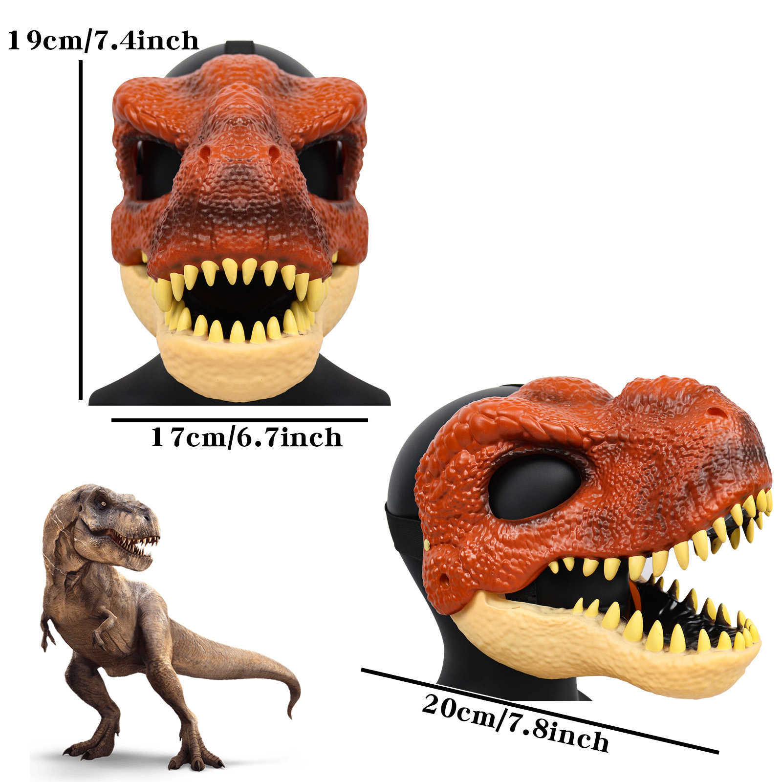 Máscara de dinossauro 3D Lifelike Raptor Dino Moving Jaw Máscara de dinossauro de alta qualidade PVC Headwear Halloween Crianças Brinquedo Carnaval Presente HKD230825 HKD230825