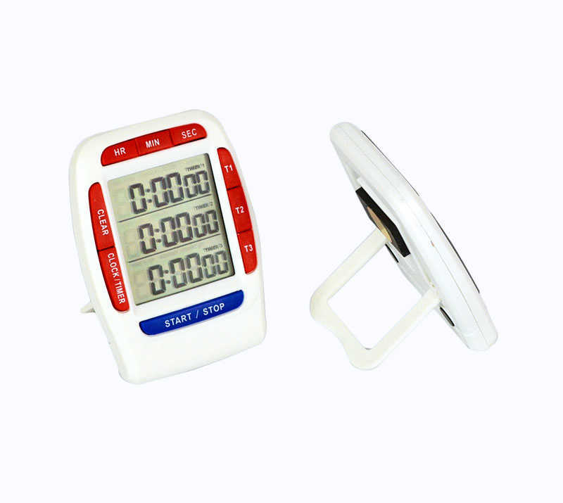 Magnet Laboratory Time Timer 3 Channel LCD Digital Electrical Clock Countdown Stoppur för köksägg Matlagning Påminnesverktyg HKD230825 HKD230825