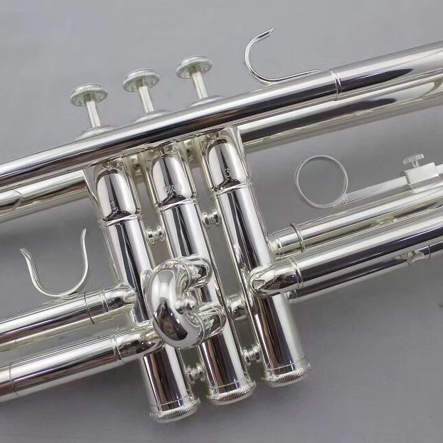 Tromba professionale in si bemolle argento di fascia alta, interamente in argento, realizzata con una sensazione confortevole e un suono di alta qualità. Strumento jazz a tromba