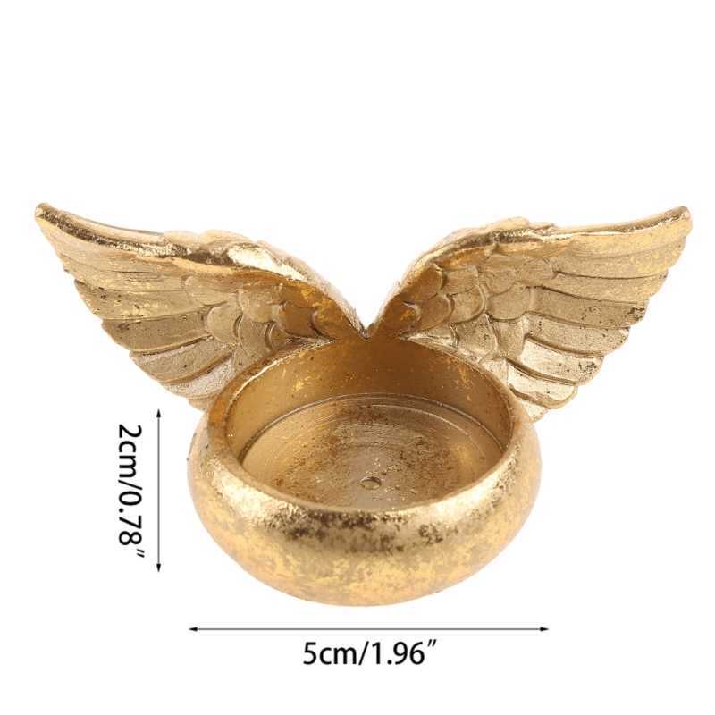 Angel Wings Candle Holder Harts Statue Home Decoration Bön Candlestick Gift HKD230825