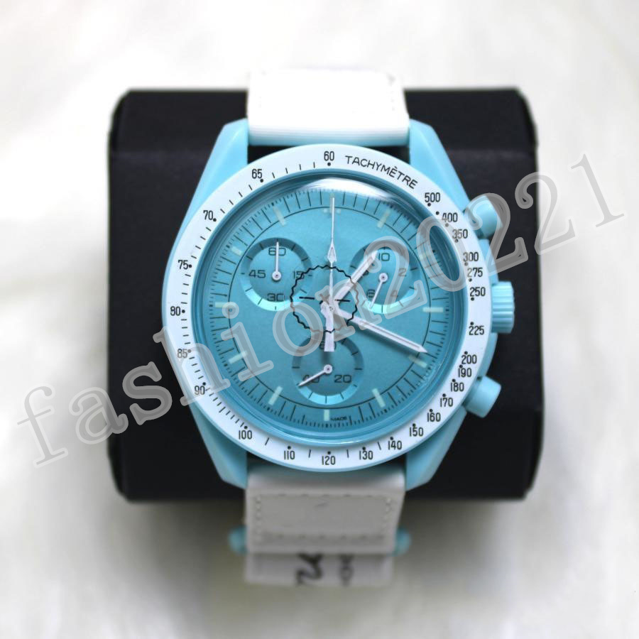 Orologio da uomo di design orologio da donna movimento lune Quarz missione sulla luna 42mm designer di lusso Bioceramic Planet montre Limited265e